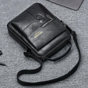 Bolsa de Couro Pequena Masculina Impermeável
