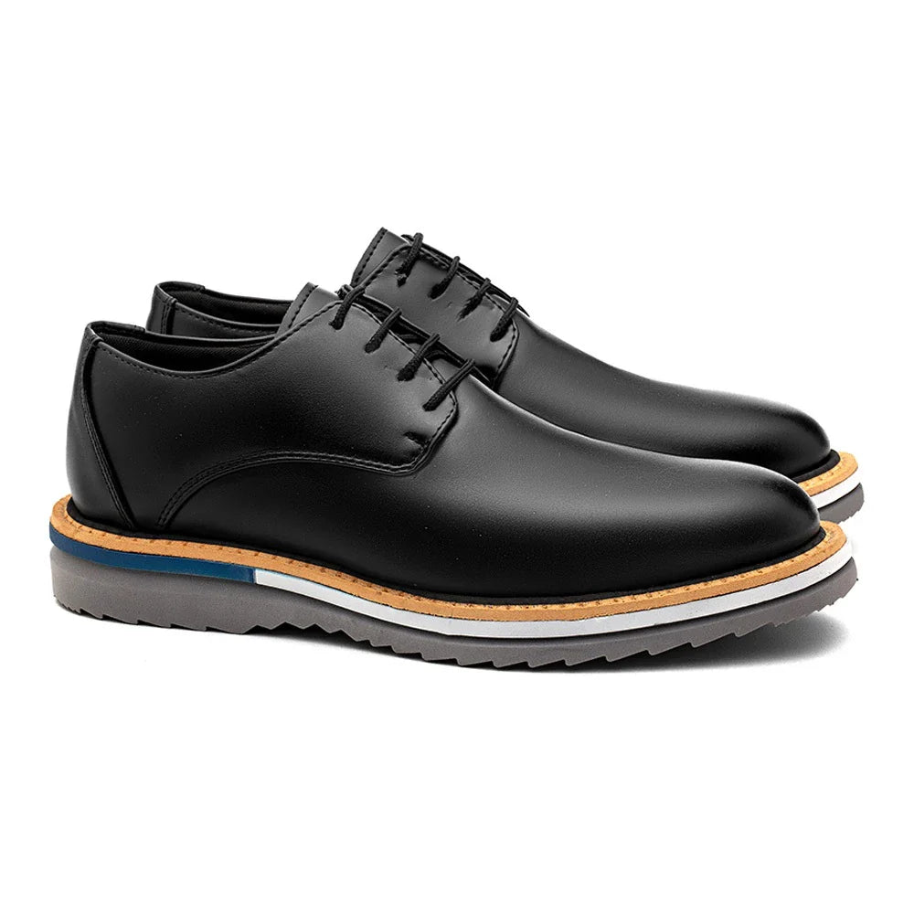 Sapato Casual Derby Tratorado Comfort Classic
