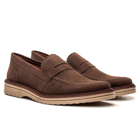 Loafer mocassim Oxford Em Couro Camurça Legitimo