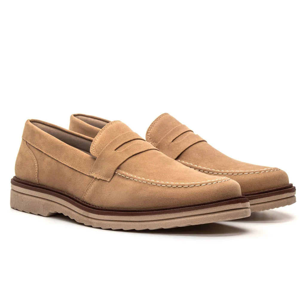 Loafer mocassim Oxford Em Couro Camurça Legitimo